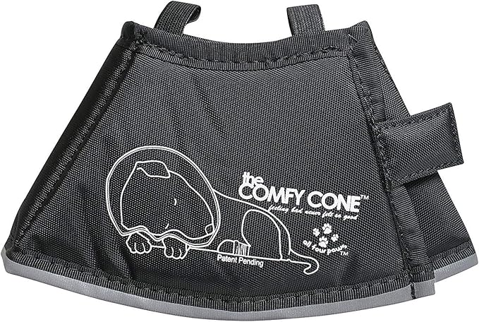 All Four Paws Comfy Cone Pet Cone for Dogs, Cats, X-Small, Black - Comfortable Soft Dog Cone Collar Alternative for After Surgery, Wound Care, Spay, Neuter - Dog and Cat Recovery Elizabethan-Collar
