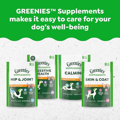 Greenies Supplements Digestive Health Probiotics for Dogs, Dog Probiotic Supplements, Chicken Flavor, 7.8 oz. Pouch of 40 Count