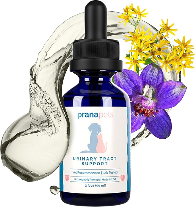 PranaPets Urinary Tract Support Liquid Supplement for Pets | Dog & Cat Urinary Supplement | Natural Bladder Support for Dogs & Cats