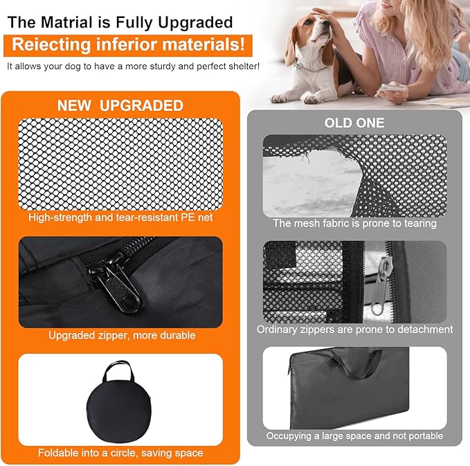 Dog Cat Playpen,Portable Pet Puppy Playpen,Rabbit Puppy Dog Play Pen for Indoors,Dogs Tent for Indoor Cats,Kitten Playpen,Collapsible Small Cats Crate Cage for Small Dogs with Carrying Case(Grey, L)