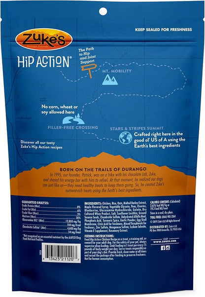 Zuke’s Hip Action, Hip And Joint Support Treats, Soft And Chewy Natural Dog Chicken Treats, Chicken Recipe - 16.0 OZ Bag