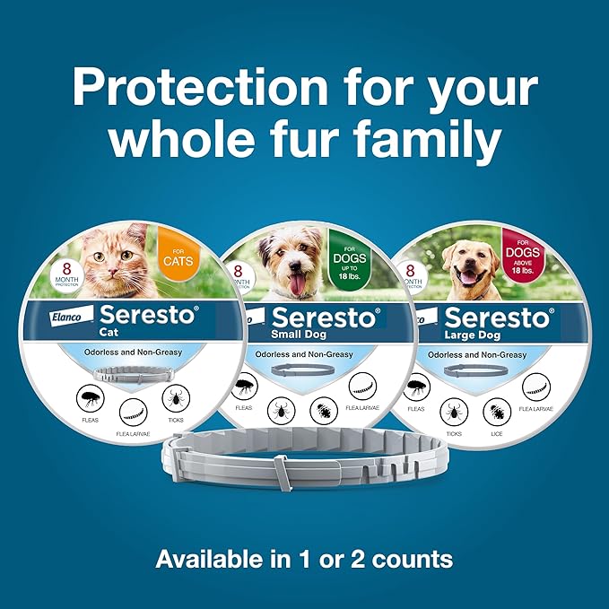 Seresto Large Dog Vet-Recommended Flea & Tick Treatment & Prevention Collar for Dogs Over 18 lbs. | 2-Pack