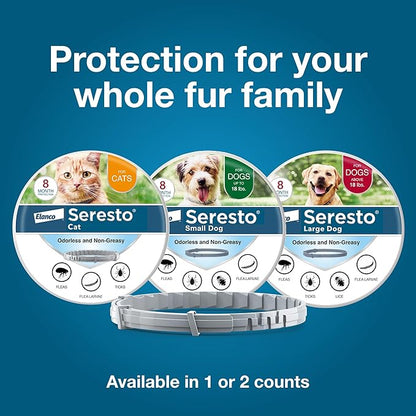 Seresto Large Dog Vet-Recommended Flea & Tick Treatment & Prevention Collar for Dogs Over 18 lbs. | 2-Pack