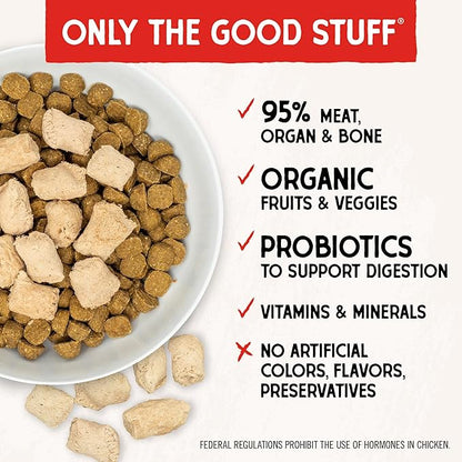Stella & Chewy's Freeze-Dried Raw Chicken Meal Mixers- Dog Food Topper and Mixer - Made with 95% Cage-Free Chicken, Organs & Bone - Perfect for Picky Eaters - Grain-Free - 1oz (Pack of 6)