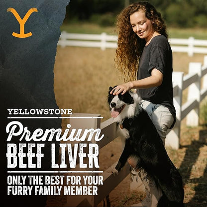 Yellowstone Limited Ingredient Dog Treats Beef Liver - Healthy Dog Treats Made in USA - Air Dried Beef Collagen Dog Jerky Treats - Crunchy & Chewy Dog Treats - Beef Dog Treats Jerky - 4 oz