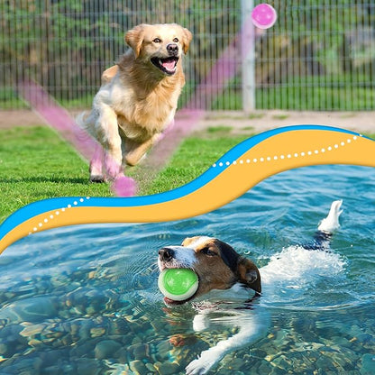 LECHONG Glow Dog Ball, 2.5” Squeaky Dog Toy Ball, Dog Rubber Ball Toys for Small and Medium Dogs, Durable Dog Fetch Toys Puppy Chew Toys Pack of 6