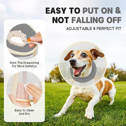 Soft Dog Cone Collar to Stop Licking-Adjustable Comfortable Mesh Recovery Collars After Surgery for Small or Miniature Dogs, Alternative to Plastic Elizabethan Collar for Neuter Incision Care (Grey,M)