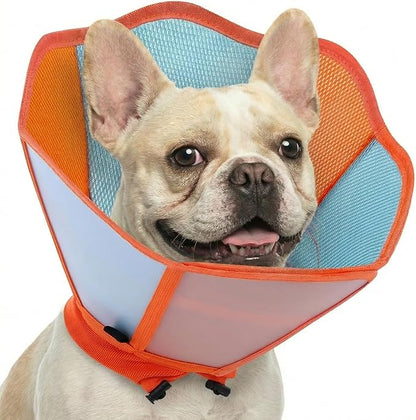 Dog Cone - Soft Cone for Dogs to Stop Licking, Adjustable Dog Recovery Collar with Double-Layer Design, Pet Cones Alternative After Surgery for Wound Care, Spay, Orange Medium