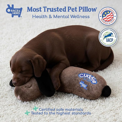 Race&Herd CuddleBun Heartbeat Puppy Toy Sleep Aid - Heartbeat Dog Toy, Dog Heartbeat Toy for Puppy Must Haves for Separation Pet Anxiety Relief Puppy Calming Aid, Dog Toys Behavioral Training (Cocoa)