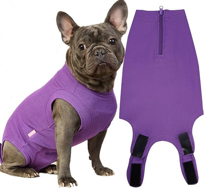 Recovery Suit for Dogs,Dog Cone Alternative Zipper Surgery Suit Female Spay,Soft Dog Surgery Suit for Anti Licking,Breathable Surgical Suit for Dogs Female Spay