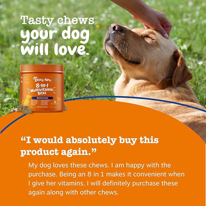 Zesty Paws Multivitamin Treats for Dogs, Glucosamine Chondroitin Joint Support + Digestive Enzymes & Probiotics, Grain Free Dog Vitamins and Supplements for Skin & Coat, Peanut Butter - 90ct