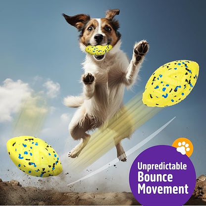 Kimee Dog Balls, 3Pcs Chew Toys Tennis Ball for Aggressive, Chewers Durable Teething Molar Tug Dog Toys, Interactive Fetch Balls Gift Set for Large Medium Dogs and Puppies, Durable Tug Toy, Yellow