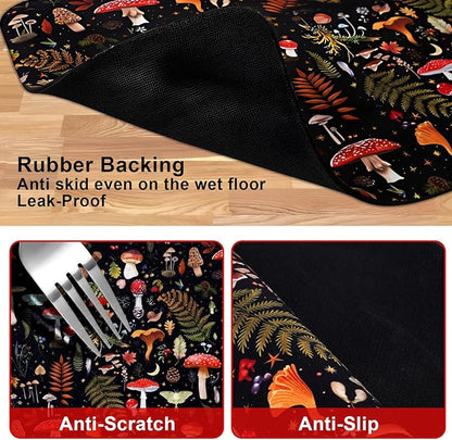 Dog Food Mats for Floors Waterproof Mat for Cat Food and Water Bowls - Absorbent Quick Dry Non Slip Mat for Pet Feeding