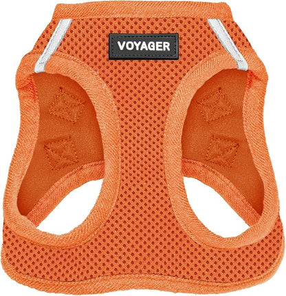 Best Pet Supplies Voyager Step-in Air Harness - All Weather Mesh, Reflective, No Pull Harness for Dogs, Cats - Secure with Hook & Loop Fastener, Buckle, Double D-Rings - Orange, M
