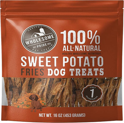 Wholesome Pride Sweet Potato Fries All-Natural Single Ingredient Dog Treats, 16 oz
