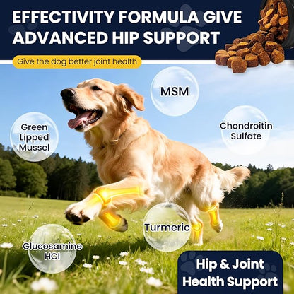 Hip and Joint Supplement for Dogs Dog Probiotics Glucosamine Chondroitin MSM Chew for Dog Arthritis Pain Relief Extend Joint Care, Probiotic for Digestive/Gut Health for Large/Small/Senior Breed Dogs