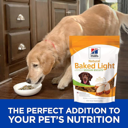 Hill's Natural Baked Light Biscuit Treats for Medium-Sized Dogs, Chicken, 8 oz. Bag