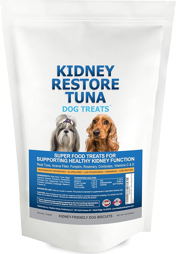 Kidney Restore Tuna Dog Treats - for Canine Kidney Health, Low Protein. Special Kidney-Friendly Snacks for Dogs. Renal Dog Treats Your Pet Will Adore