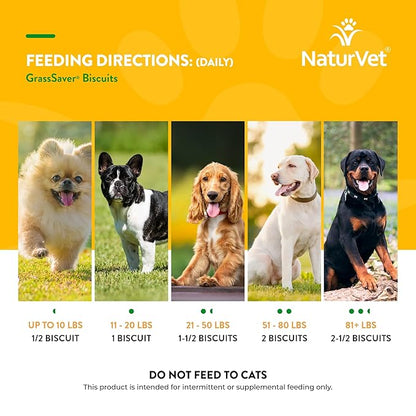 NaturVet GrassSaver| Biscuits for Dogs – Help Keep Grass Green, Rid Your Lawn of Yellow Patches Caused by Dog Urine| No More Yellow Spots| DL-Methionine – Peanut Butter Flavor – 22 oz