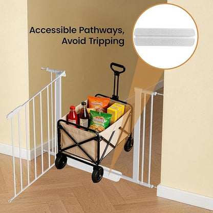 Dog Gate for Stair, 30" Tall Safety Gate Adjustable 29"-40.5" Extra-Wide Metal Pet Gate, Pressure Mounted Drill-Free No Tools Needed Dog Gate for Stairs,Doorways,House
