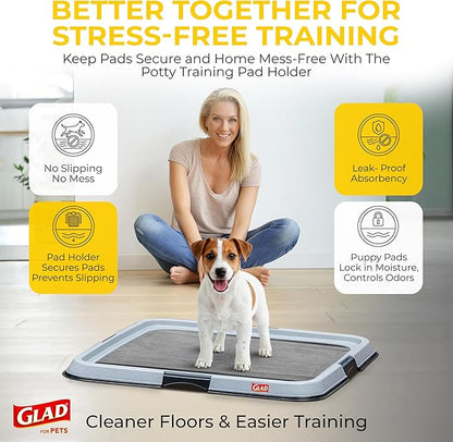 Glad for Pets Extra Large Charcoal Dog Training Pads, Absorbent Leak Proof Pee Pads for Dogs and Puppies, Odor Control Potty Pads with Activated Carbon, 28 x 30 Inches, 30 Count