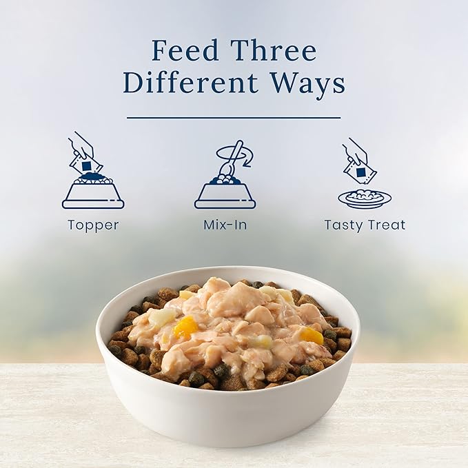 Blue Buffalo Basics Skin & Stomach Care Natural Wet Dog Food Topper, Salmon in Gravy 2.5oz Pouch (12 Pack)
