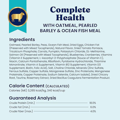 Solid Gold Dry Dog Food for Adult & Senior Dogs - with Whole Grains, Oatmeal, Pearled Barley, & Fish - Potato Free, High Fiber Adult Dog Food Dry Kibble for Sensitive Stomach & Immune Support – 4LB
