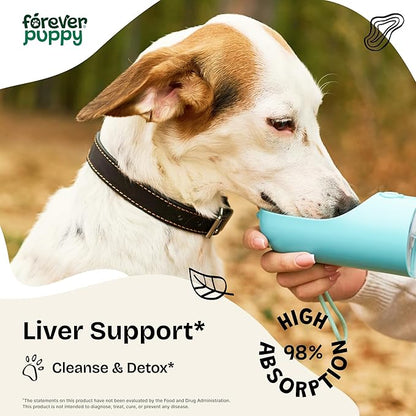 Forever Puppy Liver Support Drops for Dogs - Milk Thistle Supplement for Dogs - Liver Cleanse Detox Drops w/Liquid Silymarin Herb - Canine Supplements & Vitamins for All Breeds & Sizes - 2 oz