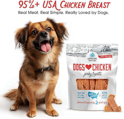 Farmland Traditions Filler Free Dogs Love Chicken Premium Jerky Treats for Dogs, 3 lb. Bag