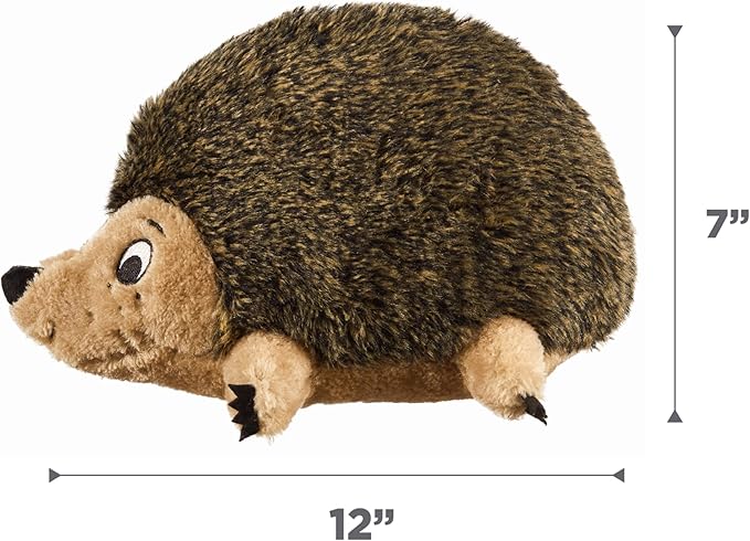 Outward Hound Hedgehogz Stuffed Dog Toy – Soft Plush Hedgehog, Grunts & Squeaks, Large, 12" x 6" x 7"