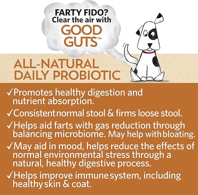 Fidobiotics Good Guts for Lil Mutts Probiotic for Dogs, Billions of CFUs, 11 Strains, 5 Digestive Enzymes, 2 Prebiotics, Digestive Gut Health for Dogs, Adult & Puppy Probiotics Supplements - Pack of 2