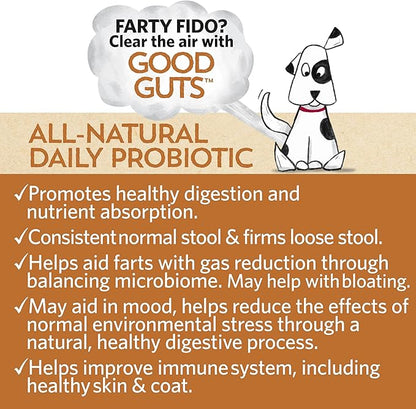 Fidobiotics Good Guts for Lil Mutts Probiotic for Dogs, Billions of CFUs, 11 Strains, 5 Digestive Enzymes, 2 Prebiotics, Digestive Gut Health for Dogs, Adult & Puppy Probiotics Supplements - Pack of 2