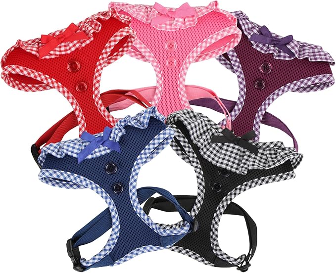 Puppia Vivien Dog Harness Over-the-Head All Season Cute No Pull No Choke Walking Training Adjustable for Small Dog, Purple, X-Small
