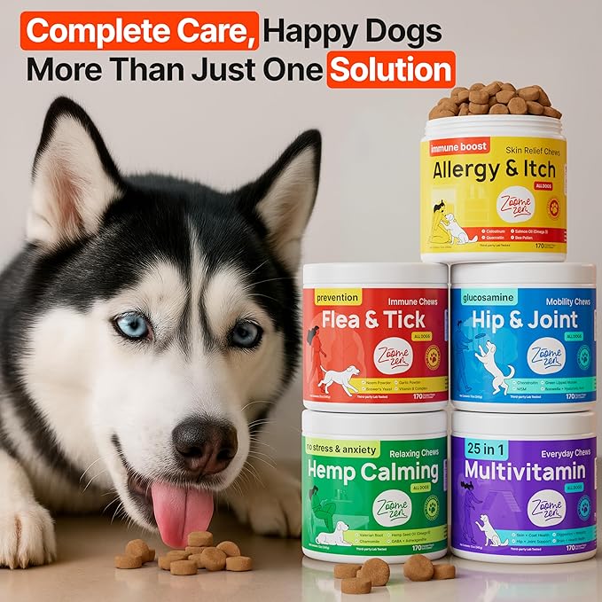 Dog Allergy Chews – Dog Allergy Relief, Itch Relief for Dogs – Anti Itch, Allergies & Immune Chews for Dogs with Omega 3 Fish Oil, Colostrum & Probiotics – 170 Count, Made in USA