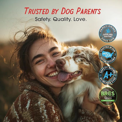 Farmland Traditions Dogs Love Chicken Jerky Dog Treats, Premium Two-Ingredient Dog Jerky with USA-Raised, Human-Grade Chicken & No Antibiotics Ever, 1 Pound (Pack of 2) Bag.