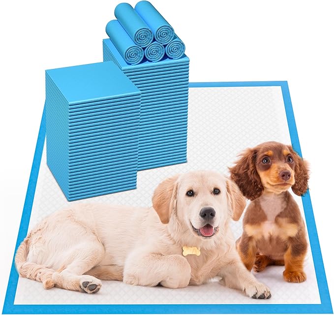 Upgrade Leak-Proof Pet Training and Puppy Pads, Jumbo Pee Pads for Dogs with Thicken Polymer Heavy Absorbency, Quick Dry Disposable Pee Pads for Cats Dogs (100, Regular 30''x36'')