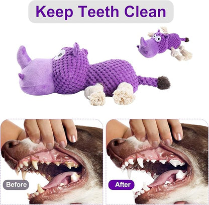 Dog Toys to Keep Them Busy Dog Toys for Small Medium Large Dogs Plush Animal Interactive Puppy Toys Cute Squeaky Elephant Dog Toy with Crinkle Paper (Purple)