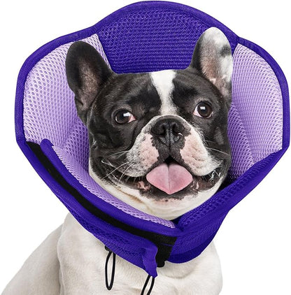 AOFITEE Dog Cone - Soft Cones Dog After Surgery, Comfy Cones for Dogs to Stop Licking, Adjustable Small Dogs Cone Collar for Wound Healing, Elizabethan Pet E-Collar, Purple Small