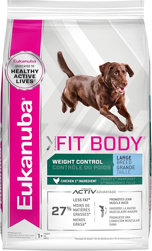 Eukanuba Fit Body Weight Control Large Breed Adult Dry Dog Food, 28 lb Bag