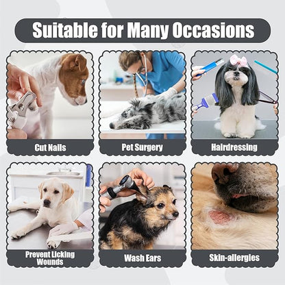 Soft Dog Cone Collar - Adjustable Recovery Cone for Small Dogs After Surgery to Stop Licking, Waterproof Elizabethan Protective Neck Donut Collar Alternative for Pet Cat Puppy (Grey, S)