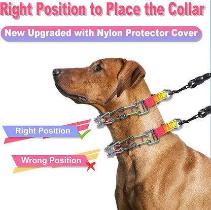 Supet Martingale Collar for Dogs, Adjustable Dog Training Collar with Quick Release Buckle for Small Medium Large Dogs Rainbow