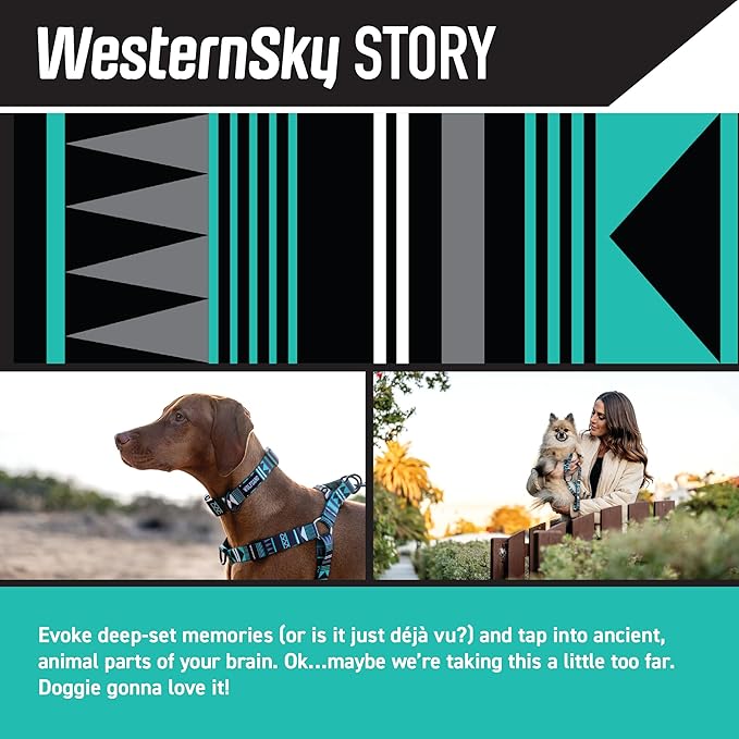 Wolfgang Heavy Duty Adjustable Dog Harness, Pull-Tested for Walking & Training, WesternSky Print, Large