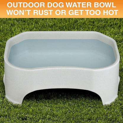 Neater Pet Brands Extra Large Water Bowl for Dogs, Outdoor Dog Water Bowl (2.25 Gallon XL Capacity), Big Trough Style Food Dish for Indoors or Outside, No Spill Large Dog Bowls, Vanilla Bean