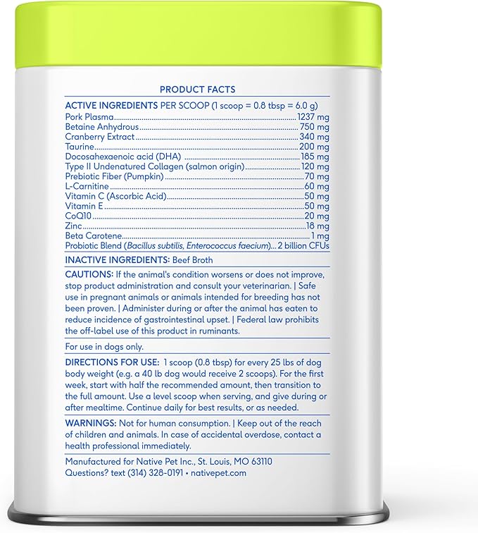 Native Pet Senior Daily Dog Vitamins & Supplements – 12-in-1 Dog Multivitamin Powder for Senior Dogs – Supports Mobility, Cognition, Digestion, Immune Health & More – 60 Scoops