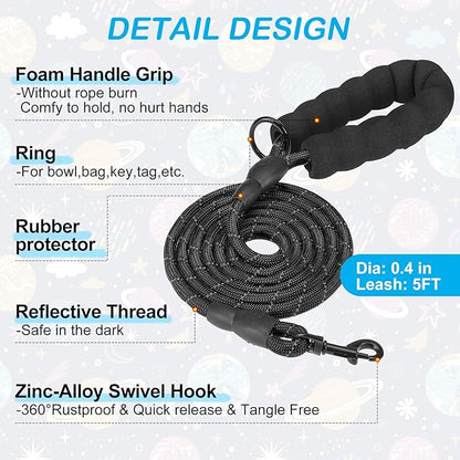 BEAUTYZOO Dog Harness Small Sized and Leash Set, Step-in Soft Padded Mesh Puppy Vest, Reflective Dog Harness No Pull No Choke, Breathable Easy Walking Vest Harnesses for Girl Boy Pets, Black Planet XS