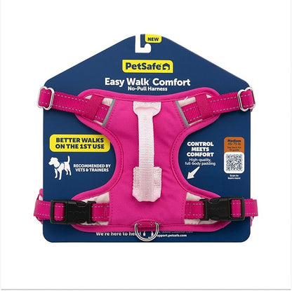 PetSafe Easy Walk Comfort No-Pull Dog Harness - Better Walk Training Harness - Full Body Padded Design - Durable Fabric - 5 Point Adjustable Fit - Everyday Leash Training - Pink - Medium/Large