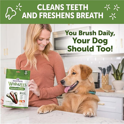 Wellness WHIMZEES Value Pack Dog Dental Treat, Chews, Freshens Breath, Large Size, 50.9 oz Box, 24 Count
