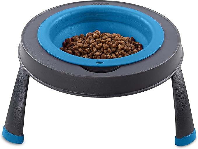 Dexas Pets Single Elevated Pet Feeder/Pet Bowl, I.5 Cup Capacity, Pro Blue, Small