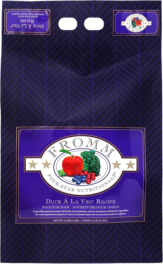 Fromm Four-Star Nutritionals Duck A La Veg Dog Food - Premium Dry Dog Food - Duck Recipe - 12 lb