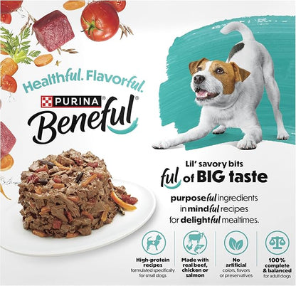 Beneful Purina Small Breed Wet Dog Food Variety Pack,IncrediBites with Real Beef,Chicken and Salmon - 3 Oz. Cans,(Pack of 60)